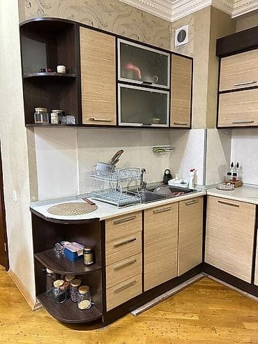 Mətbəx mebeli: Mətbəx mebeli dəsti satılır – L formalı, müasir dizayn Mebelin üstündə — 2