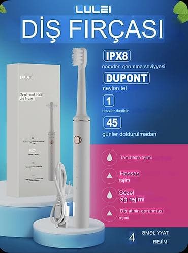 firca: LULEI sonik elektrikli diş fırçası Xüsusiyyətlər: - IPX8 nəmdən — 1