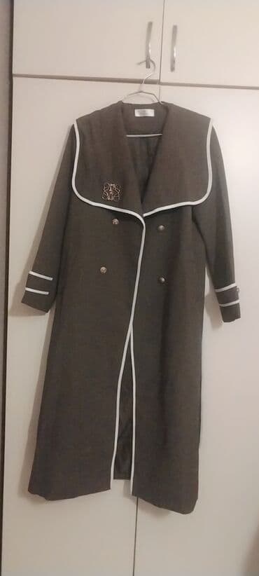 İdman geyimləri: Qadın uzun palto/kardiqan - Rəng: tünd boz (qrafit) – ağ kantlarla - — 2