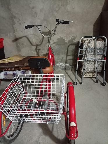 velosipet 29: Qırmızı rəngli 3 təkərli velosiped (tri-sikl) - Sabit və rahat minik — 3