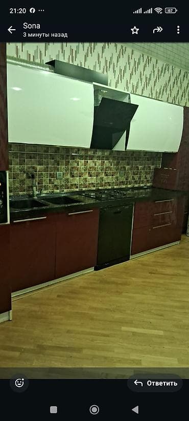 Mətbəxə mebeli yaxşı veziyyetde üstü mermer