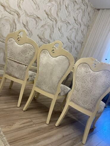стулья для столовой: Для гостиной, Б/у, Нескладной, цвет - Бежевый Стул — 3