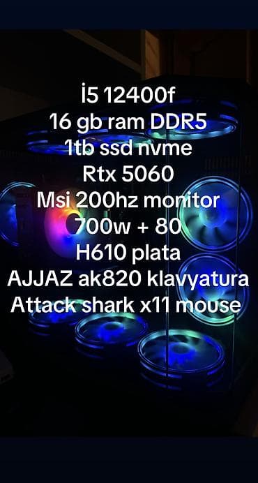 ddr 2 ram: Güclü oyun və iş stansiyası – RGB soyutma ilə şüşə korpuslu desktop PC — 7