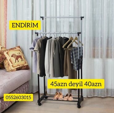 Asılqanlar: Paltar asılqanı 2 hissədən ibarət Material Paslanmayan Polad Dözümlüyü