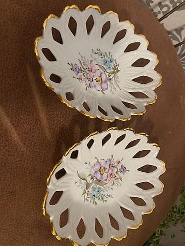 meyve qablar: Porcelain meyvə/şirniyyat qabları – 2 ədəd dəst - Material: incə — 1