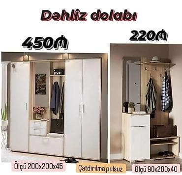 Dəhliz dolabı – iki model 1) Böyük model – 450₼ - Ölçü: 200×200×45 sm