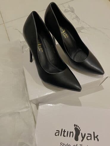 женские классические туфли на танкетке: Yenidir geyinilmeyib deri Altın Ayak qadın klassik tufliləri — 2