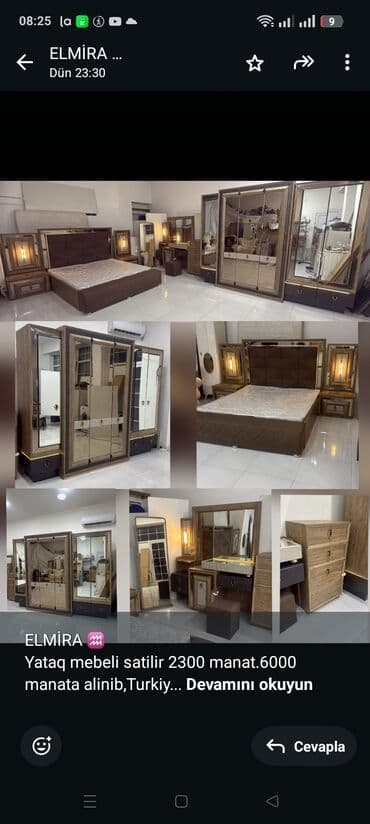 ELMİRA ♒️ Yataq mebeli satilir 2300 manat.6000 manata
