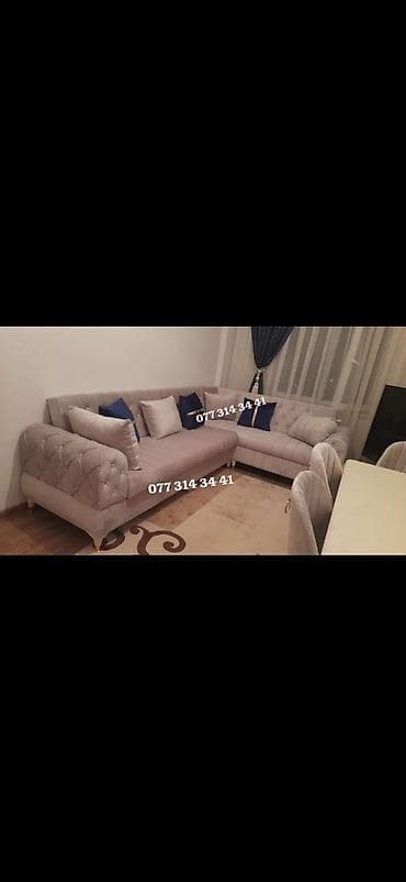 ucuz perdeler: Künc divan dəsti – zərif, müasir dizayn - Forma: L‑şəkilli künc divan — 1