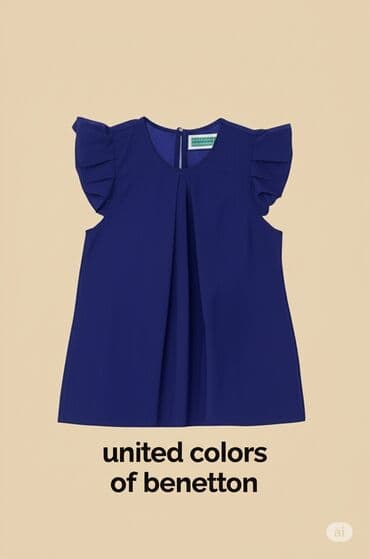 джинсовое платье для девочки: United Colors of Benetton qız uşaq donu 11_12 yaş üçün - Rəng: tünd — 1