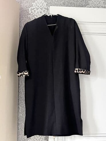 женские трикотажные туники: Plaş, L, rəng - Qara — 1