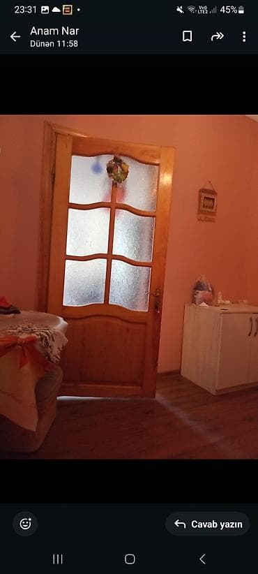 Taxta şüşəli otaq qapısı, 2 ədəd var digəri şüşəsizdir vəziyyəti