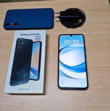 Samsung Galaxy A34 5G, 128 GB, rəng - Qara, Barmaq izi, Face ID