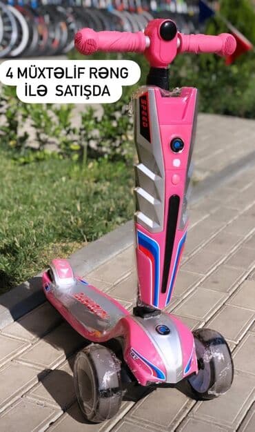 elektrikli scooter uşaq üçün: Samokat, Scooter, Skuter,Samakat🛴 🔹Tormuzlu 🔹 Musiqili🎶 🔸️ Ölkə daxili — 1