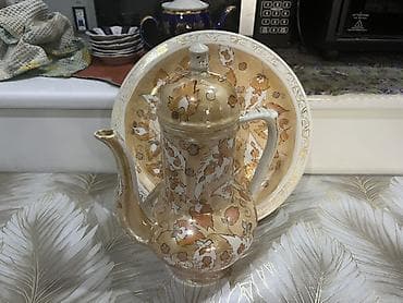 Çay dəsti, rəng - Qızılı, Farfor