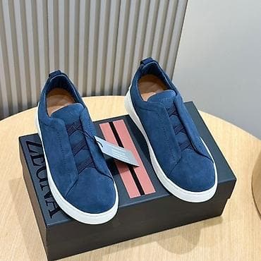 ayaggabı: Zegna Triple Stitch Suede Sneakers Pulsuz Çatdırılma və Vatsap Aktivdi — 3