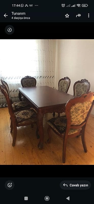stol bezemek qaydalari: Son yeri 450 - Dəst: 1 ədəd düzbucaqlı masa + 6 ədəd stul - Material — 2