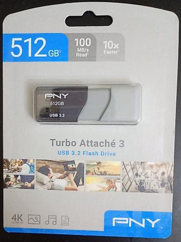 TV və video: Flash kart PNY, 512 GB, USB 3.2, Yeni — 1