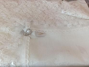 first home tekstil: Yeni rəng - Ağ Kətan Süfrə — 2
