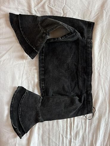 topdan geyim: ZARA WOMAN – premium DENIM COLLECTION” qara denim top M razmer Alınıb — 5