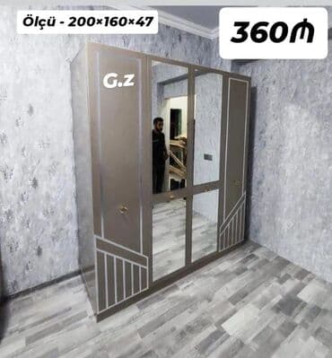 Açılan, 4 qapılı Düz dolab, Qarderob, paltar dolabı