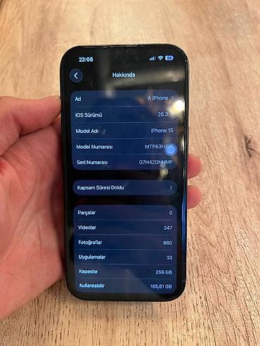 iphone x kabrolar: IPhone 15, 256 GB, Qara, Face ID — 6