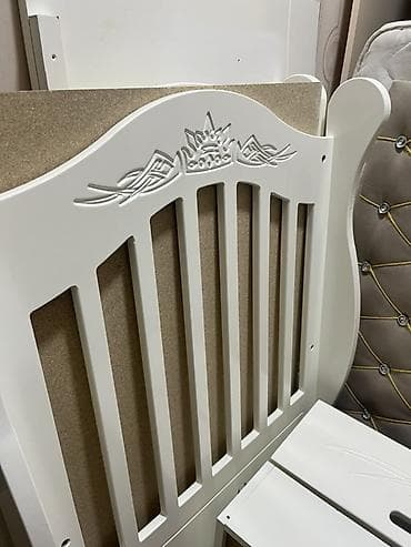 Для девочки и мальчика, Четырехугольная, Колыбель, Без бортиков, С матрасом, С механизмом качания — 3