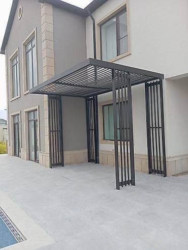 Metal pergola – fasad üçün müasir kölgəlik konstruksiyası - Material — 4