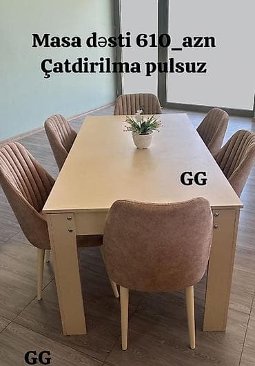 Mətbəx üçün, 6 stul