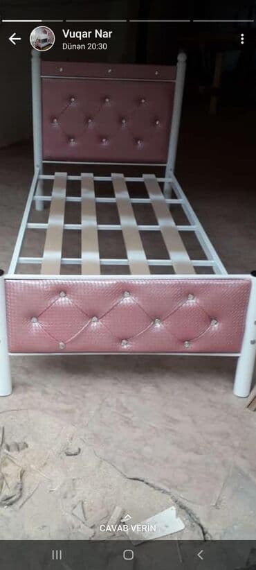темир краватлар: Новый, Односпальная кровать, Без подьемного механизма, С матрасом, Без выдвижных ящиков, Азербайджан — 5