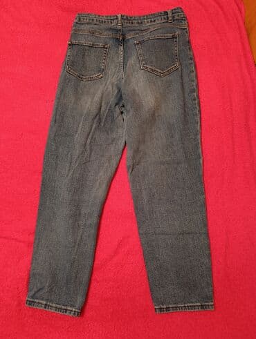 джинсовые юбки на пуговицах: Qadın üçün klassik mavi cins şalvar - Model: 5 ciblə, klassik — 1