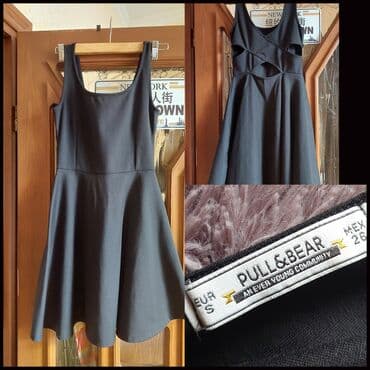 Qadın geyim dəsti – 4 paltar 1) Pull&Bear qara, skater kəsimli