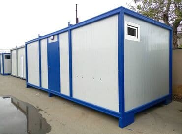 ucuz vaqon: 6.00x3.00m 6 gözlü WC Hamam Konteyneri ---Uzunluq: 7.00m ---En: 3.00m — 4