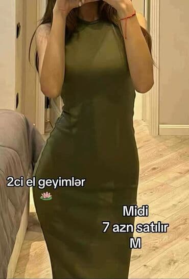 Qadın geyimləri – müxtəlif modellər - Yaşıl midi don: qolsuz, boğazı lalafo.az -da Qadın geyimləri – müxtəlif modellər - Yaşıl midi don: qolsuz, boğazı