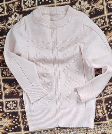 Üst geyimləri: Uşaq üçün trikotaj sviter - Rəng: açıq pudra/şəffaf çəhrayı - Model — 1