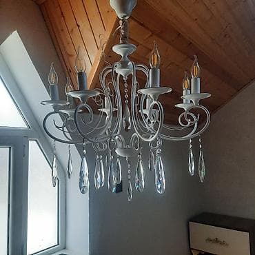 rum reqemli divar saatlari: Çılçıraq, 3 lampa, Metal — 8