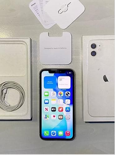 iphone 11 case: IPhone 11, 128 GB, Ağ, Zəmanət, Kredit, Simsiz şarj — 3