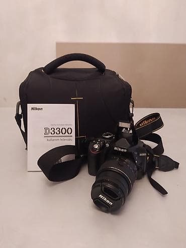 mikrofonlu kalonkalar: Nikon D3300 DSLR fotoaparat dəsti Xüsusiyyətlər: - Model: Nikon D3300 — 8