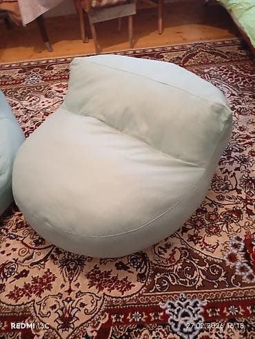 stul sekilleri: İşlənmiş, Pufik-kreslo, Parça, rəng - Yaşıl, Kredit yoxdur, Çatdırılma yoxdur — 1