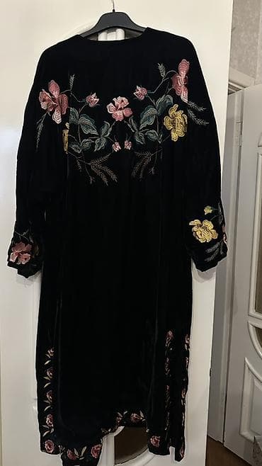 topdan geyim: Məhsul: TOPSHOP qadın kimono/uzun jaket - Parça: Yumşaq qara məxmər - — 3