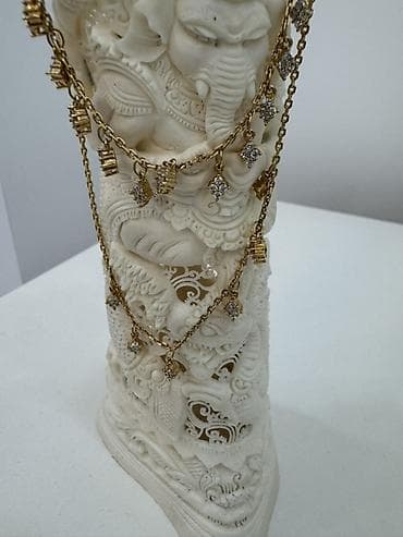 mirvari komplekt: Qızılı rəngli zəncir boyunbağılar dəsti - Material: metal ərinti — 2