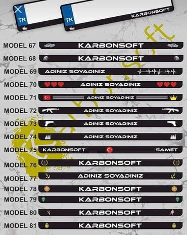 Aksesuarlar və tüninq: "Carbonsoft" Avtomobilin nömrə çərçivəsində istədiyiniz Loqoları (ad — 6