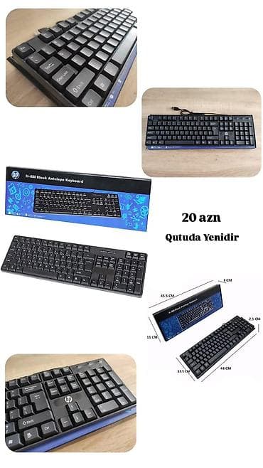 hp noutbuklar qiymetleri: HP H-880 Black Antelope Keyboard, çatdırılma var - Tam ölçülü USB — 2