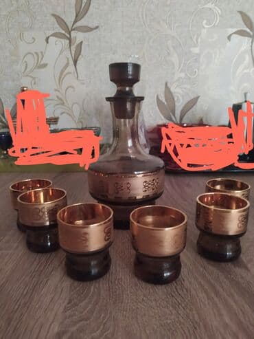 qab qacax: Рюмки, цвет - Красный, Хрусталь, Набор из 6 шт., Чехия — 1