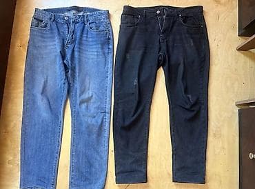 Kişi cins şalvarlarının dəsti - 2 ədəd: açıq mavi və tünd mavi (qara