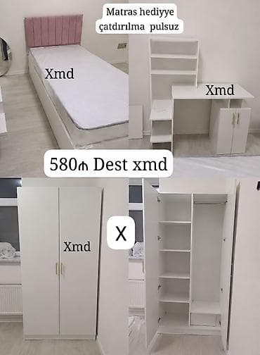 Uşaq/yeniyetmə otağı üçün tam mebel dəsti Tərkib: - Tək nəfərlik — 1
