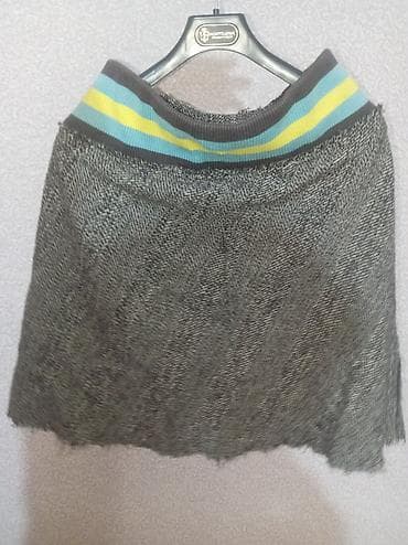 Женская одежда: Qadın ətəyi - Rəng: Tünd boz melanj - Material: Yumşaq, toxuma parça - — 4