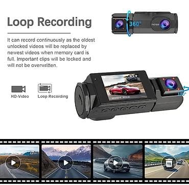 Videoreqistratorlar: 2 kanallı avtomobil DVR – 1080P Full HD iki linzalı videoregistrator — 8