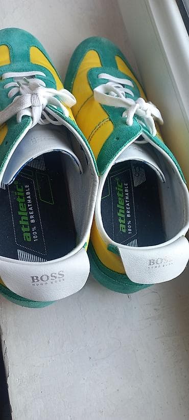 Səndəl və şəp-şüplər: HUGO BOSS “Athletic” kişi krossovkaları - Rəng: yaşıl-sarı — 3