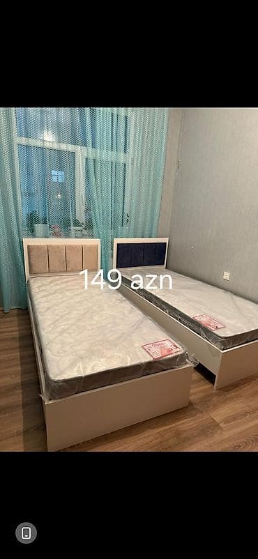 taxta qapi temiri: Tək nəfərlik çarpayı – müxtəlif başlıqlı modellər - Rəng: ağ karkas — 6